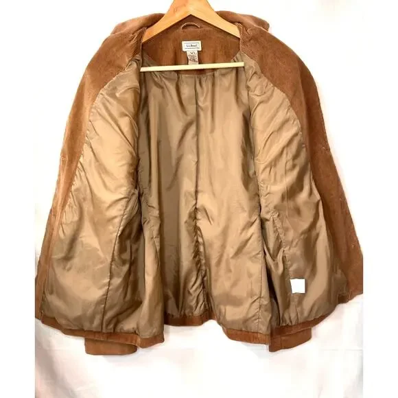 Vtg LL BEAN Corduroy Blazer Jacket Women's 12 Cotton Camel Academia Professor - Picture 7 of 10